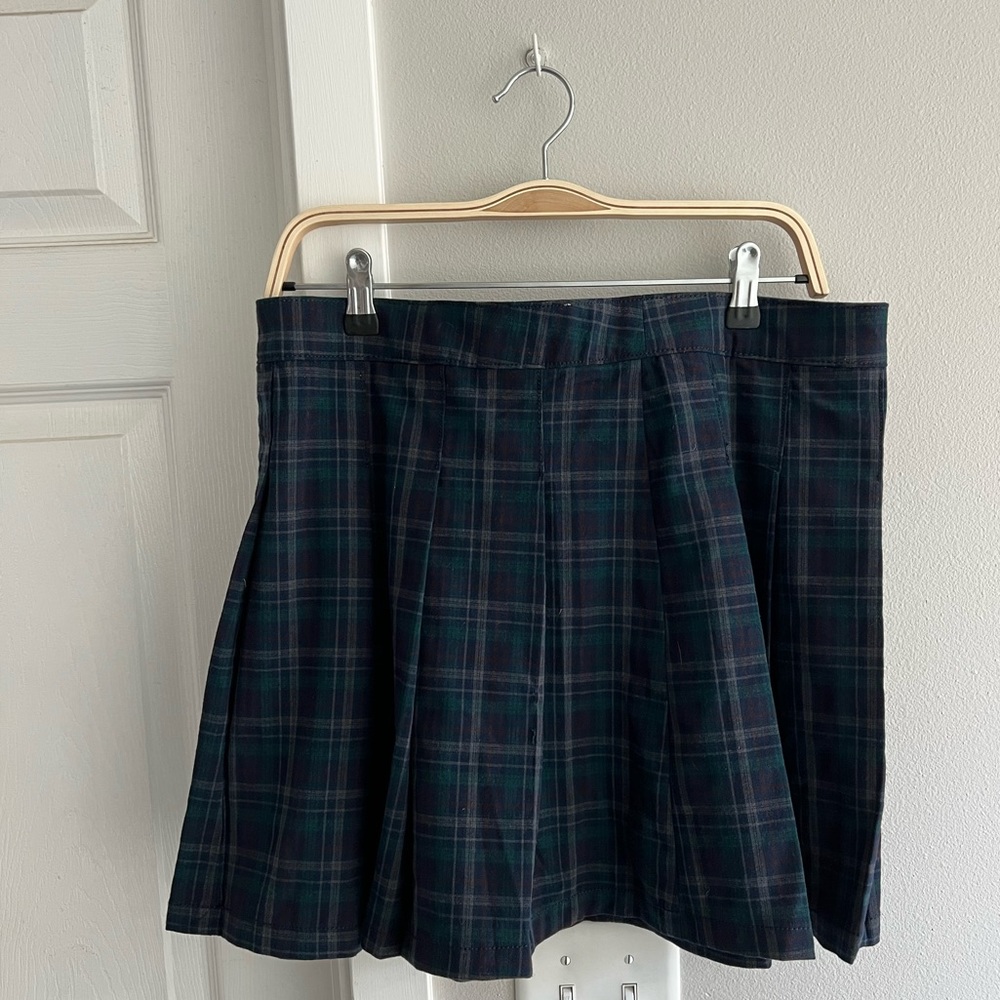 American Eagle Outfitters AE Plaid Blue Pleated Skirt